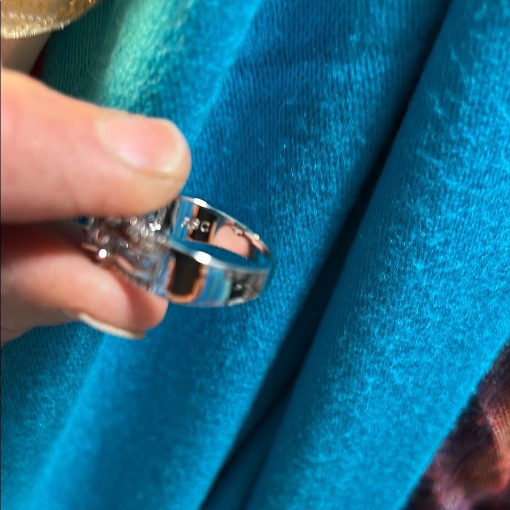 Silver Multi-Stone Cluster Ring - image 7